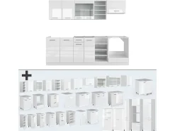 Mueble de cocina blanco alto brillo/blanco 240x46x81.6 r-line