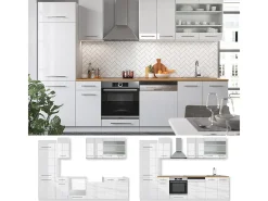 Mueble de cocina blanco alto brillo/blanco 300x60x81.6 fame-line