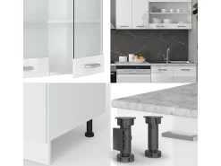 Mueble de cocina blanco alto brillo/blanco 300x46x81.6 r-line