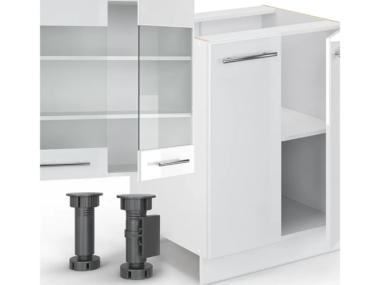 Mueble de cocina blanco alto brillo/blanco 300x60x81.6 fame-line