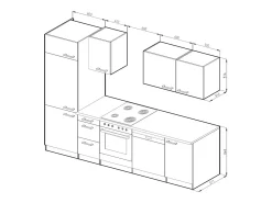 Mueble de cocina blanco alto brillo/blanco 270x57.1x81.6 optima