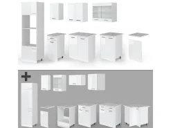 Mueble de cocina blanco alto brillo/blanco 300x46x81.6 r-line
