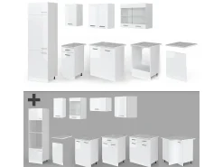 Mueble de cocina blanco alto brillo/blanco 300x60x81.6 r-line