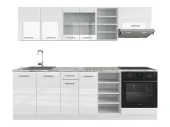 Mueble de cocina blanco alto brillo/blanco 240x60x81.6 r-line