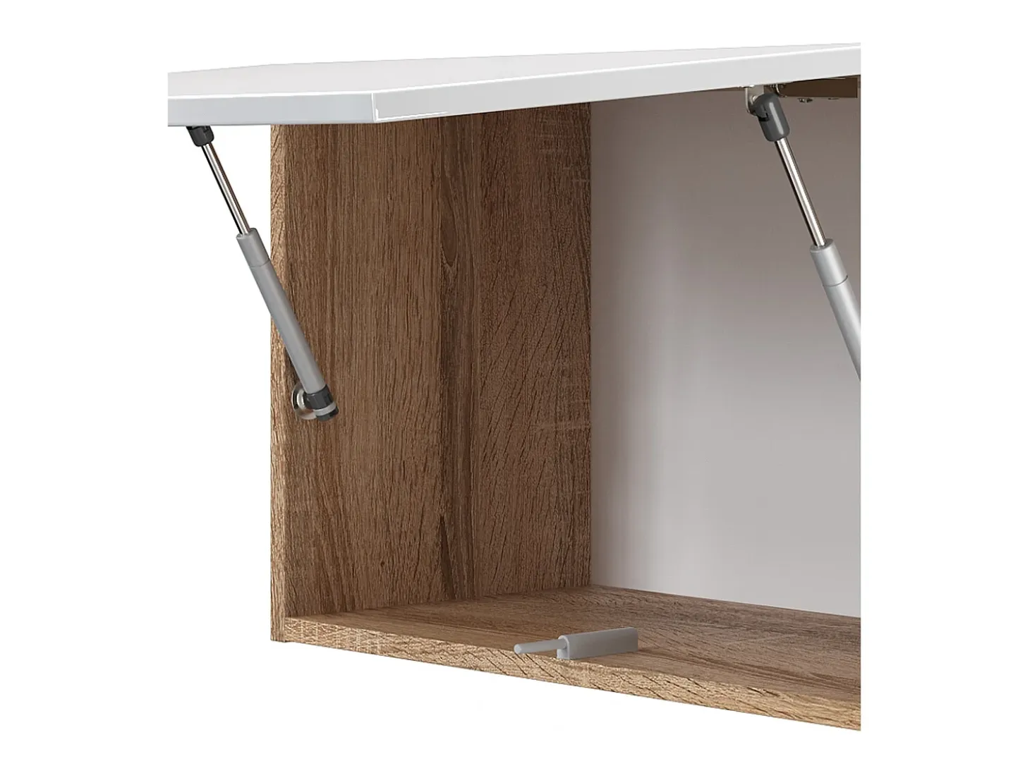 Mueble de cocina blanco alto brillo/blanco 240x60x81.6 raul