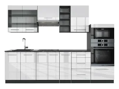 Mueble de cocina blanco brillo/antracita 280x60x81.6 fame-line