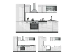 Mueble de cocina blanco brillo/antracita 300x60x81.6 r-line