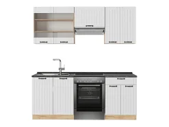 Mueble de cocina blanco casa de campo 200x60x81.6 fame-line
