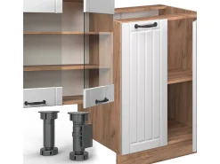 Mueble de cocina blanco casa de campo 300x46x81.6 fame-line
