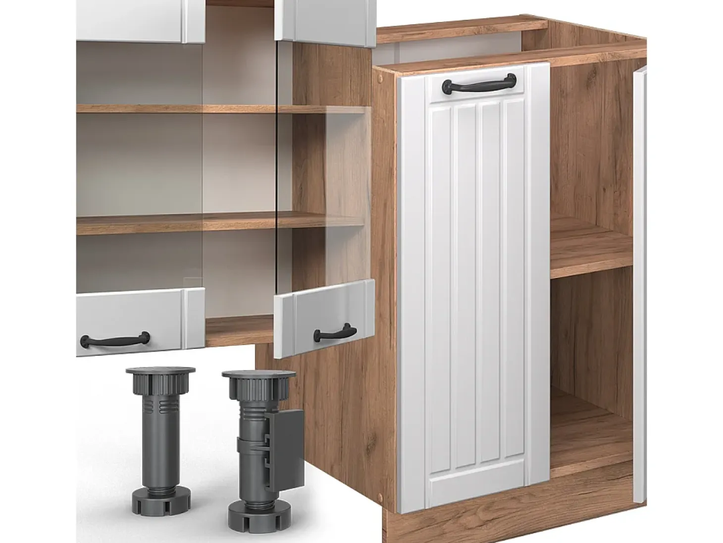 Mueble de cocina blanco casa de campo 300x46x81.6 fame-line