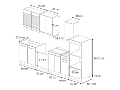 Mueble de cocina blanco casa de campo 300x46x81.6 fame-line