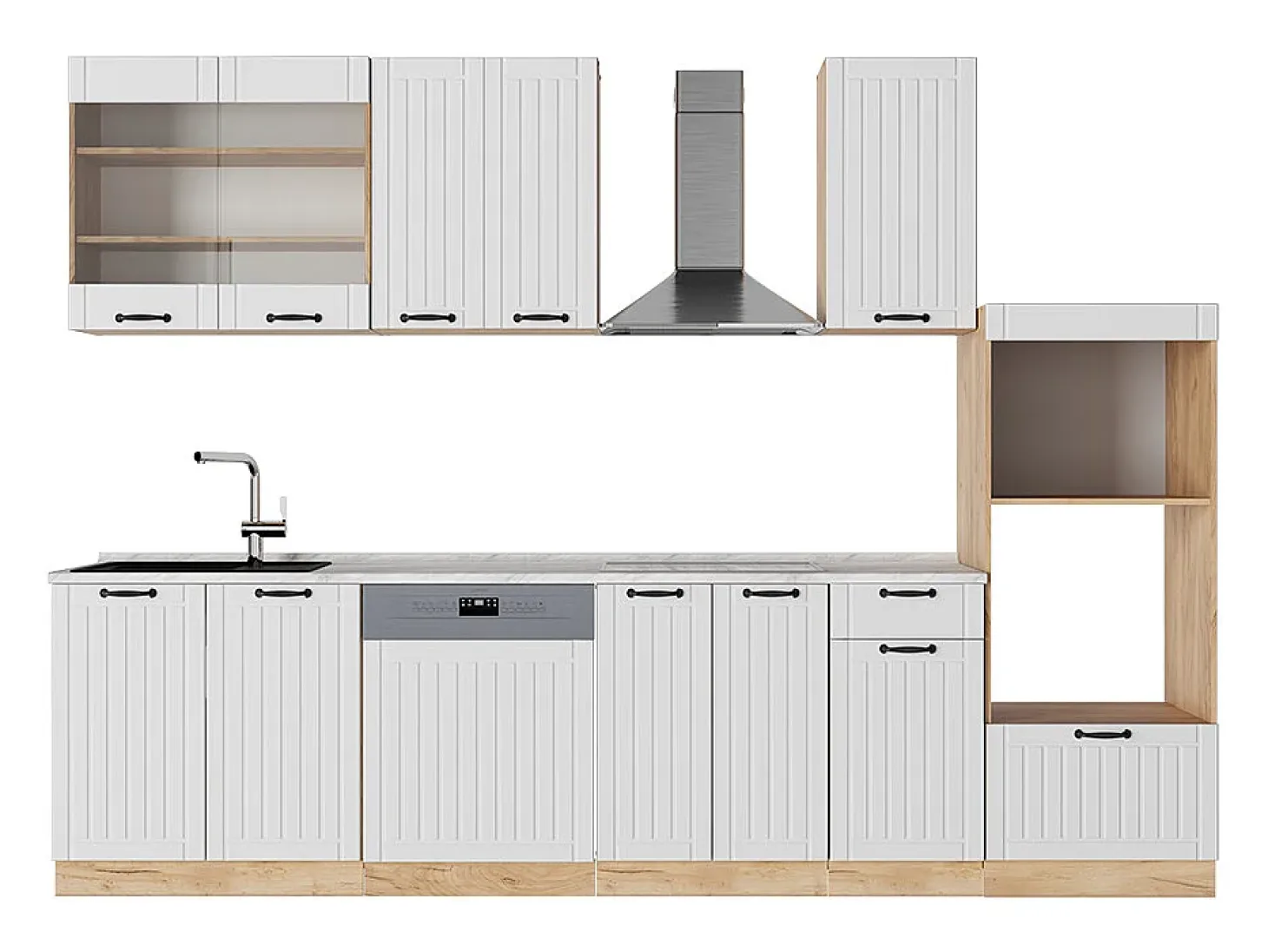 Mueble de cocina blanco casa de campo 300x46x81.6 fame-line