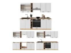 Mueble de cocina blanco casa de campo 235x60x81.6 fame-line