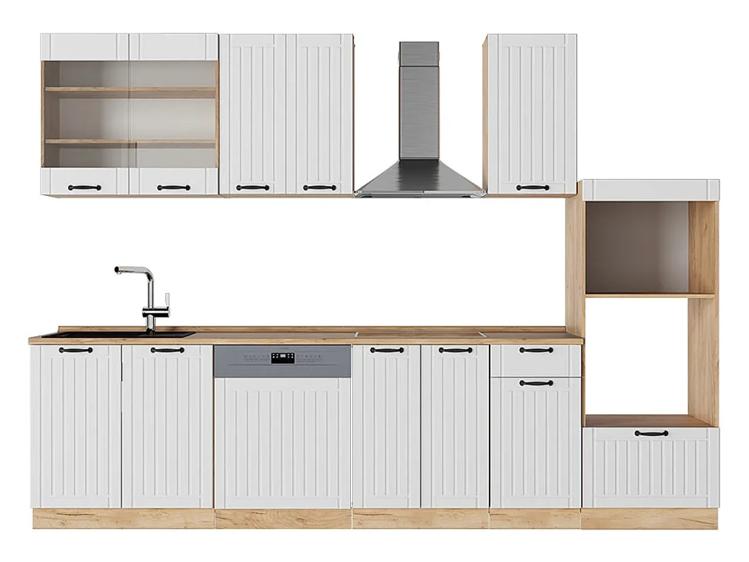 Mueble de cocina blanco casa de campo 300x60x81.6 fame-line