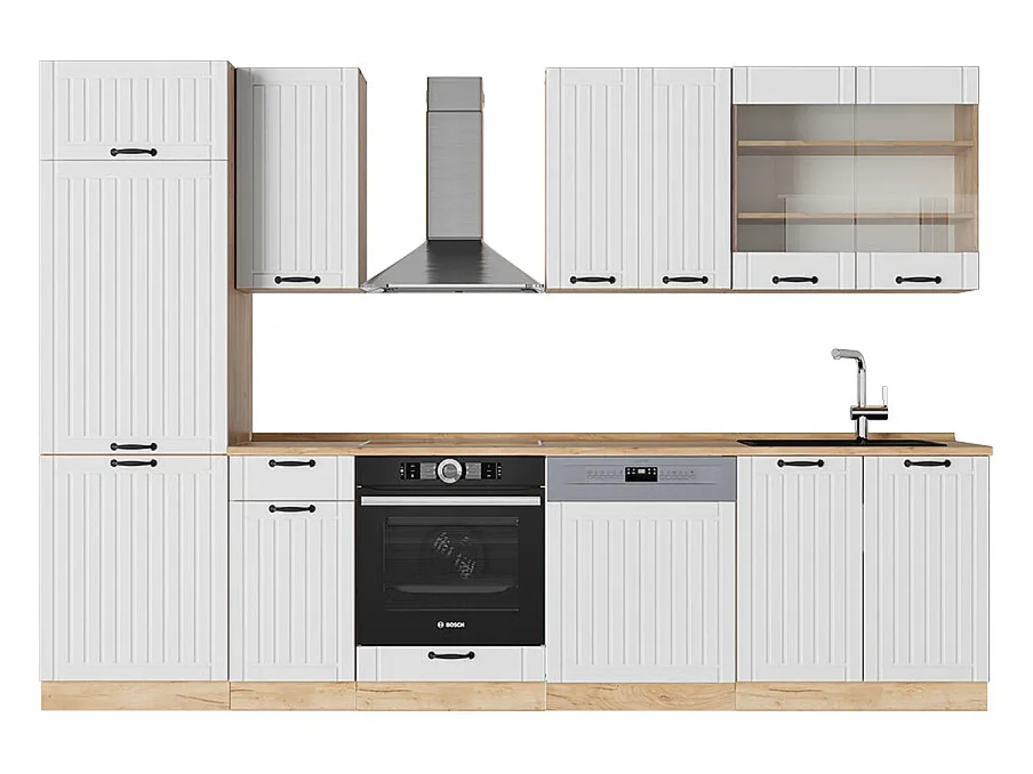 Mueble de cocina blanco casa de campo 300x60x81.6 fame-line