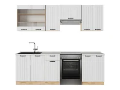 Mueble de cocina blanco casa de campo 240x46x81.6 fame-line
