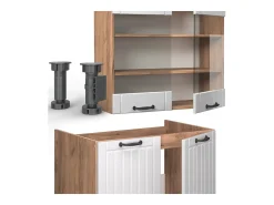 Mueble de cocina blanco casa de campo 240x46x81.6 fame-line