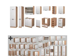 Mueble de cocina blanco casa de campo 355x60x81.6 fame-line
