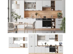 Mueble de cocina blanco casa de campo 355x60x81.6 fame-line