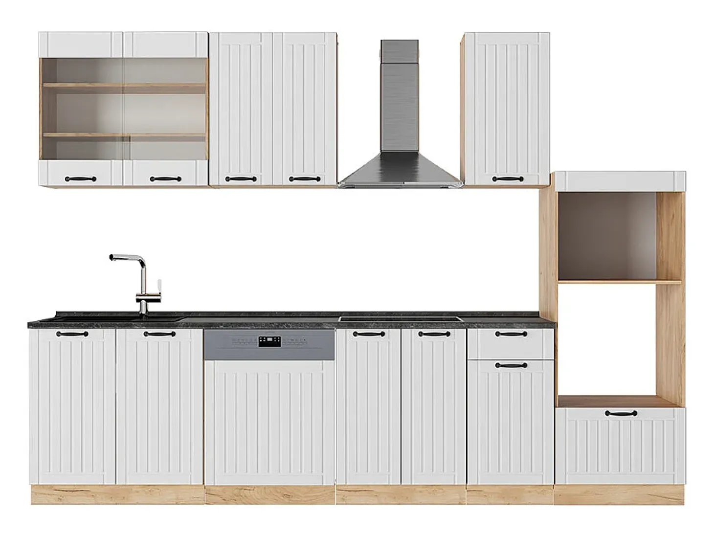 Mueble de cocina blanco casa de campo 300x60x81.6 fame-line