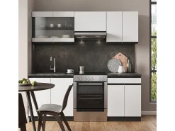 Mueble de cocina blanco/antracita 200x60x81.6 r-line