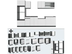 Mueble de cocina blanco/antracita 300x60x81.6 r-line