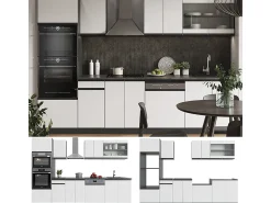 Mueble de cocina blanco/antracita 300x60x81.6 r-line