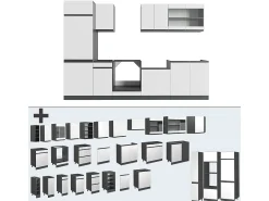 Mueble de cocina blanco/antracita 300x46x81.6 r-line