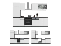 Mueble de cocina blanco/antracita 300x46x81.6 r-line