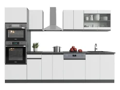 Mueble de cocina blanco/antracita 300x46x81.6 r-line