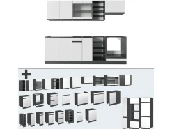 Mueble de cocina blanco/antracita 240x60x81.6 r-line
