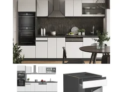 Mueble de cocina blanco/antracita 300x60x81.6 r-line