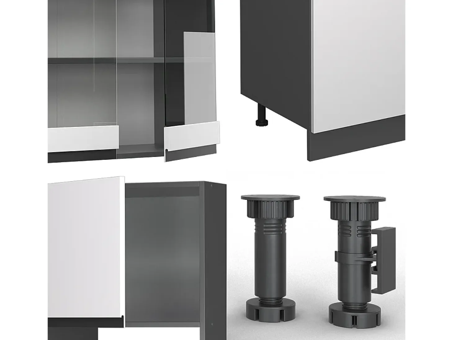Mueble de cocina blanco/antracita 300x60x81.6 r-line