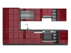 Mueble de cocina burdeos brillo intenso/antracita 355x46x81.6 fame-line
