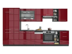Mueble de cocina burdeos brillo intenso/antracita 355x46x81.6 fame-line