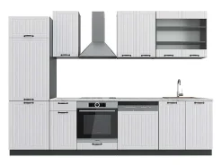 Mueble de cocina casa de campo blanca/antracita 300x60x81.6 fame-line
