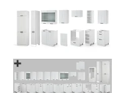 Mueble de cocina casa de campo blanca/blanca 355x60x81.6 fame-line