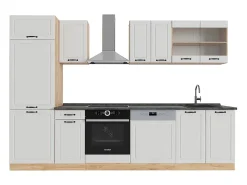 Mueble de cocina casa de campo blanca/roble dorado 300x60x81.6 r-line