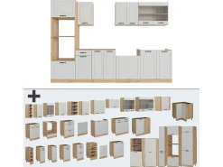 Mueble de cocina casa de campo blanca/roble dorado 300x46x81.6 r-line