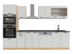 Mueble de cocina casa de campo blanca/roble dorado 300x60x81.6 r-line