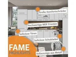 Mueble de cocina casa de campo blanca/blanca 200x60x81.6 fame-line