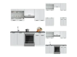 Mueble de cocina casa de campo blanca/blanca 200x60x81.6 fame-line