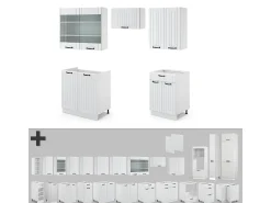 Mueble de cocina casa de campo blanca/blanca 200x60x81.6 fame-line