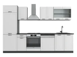 Mueble de cocina casa de campo blanca/antracita 300x46x81.6 r-line