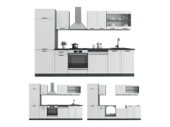 Mueble de cocina casa de campo blanca/antracita 300x46x81.6 r-line