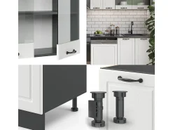 Mueble de cocina casa de campo blanca/antracita 300x46x81.6 r-line