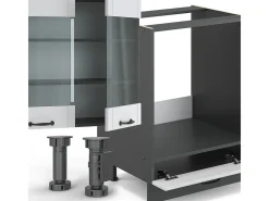 Mueble de cocina casa de campo blanca/antracita 355x60x81.6 fame-line