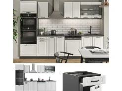 Mueble de cocina casa de campo blanca/antracita 300x60x81.6 r-line