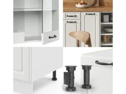 Mueble de cocina casa de campo blanca/blanca 240x60x81.6 r-line