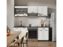 Mueble de cocina casa de campo blanca/antracita 200x60x81.6 r-line